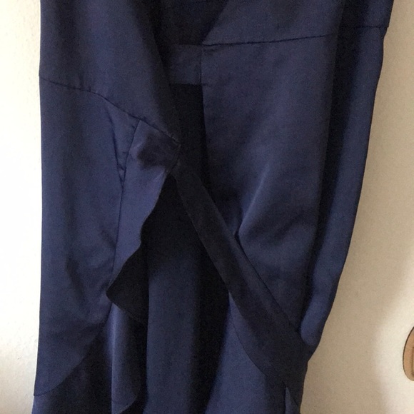 AQUA Navy Satin Like Dress - Picture 6 of 8